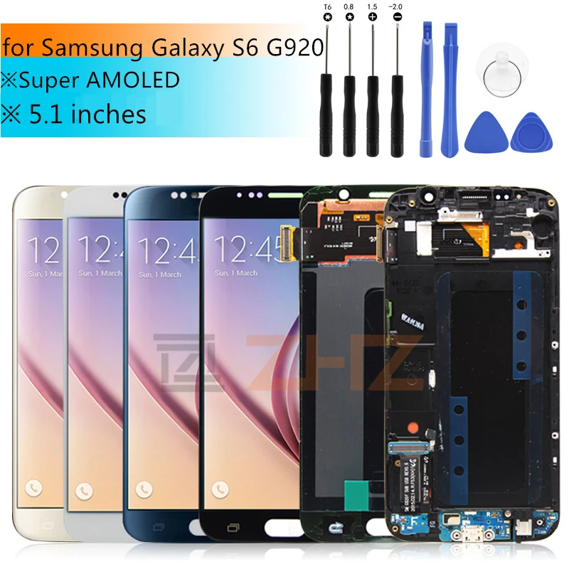 numeriseur-d'ecran-tactile-lcd-avec-cadre-pieces-de-reparation-samsung-galaxy-s6-g920-g920f