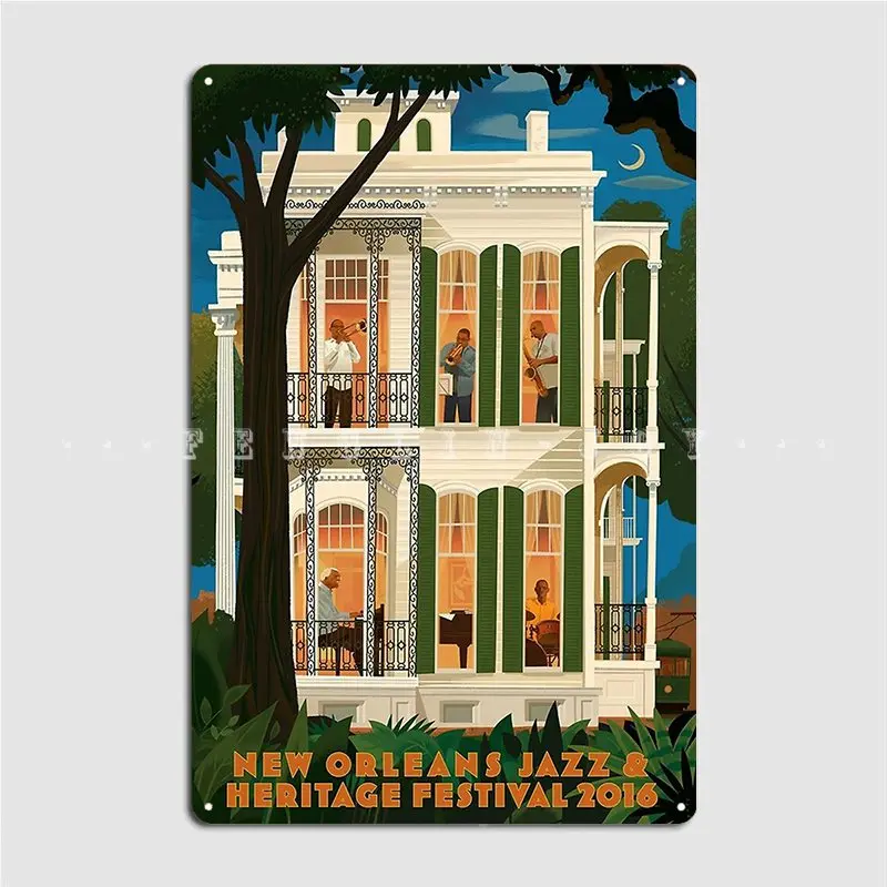 New Orleans Jazz And Heritage Festival 2016 Poster Metal Plaque Club Club Bar Vintage Poster Tin Sign Poster