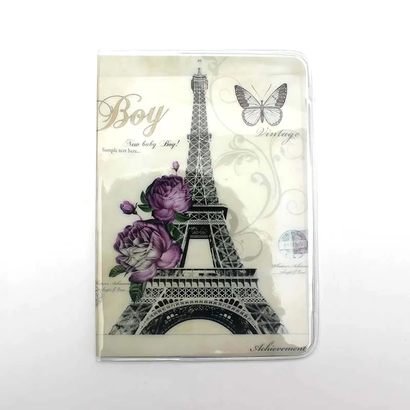 Newest Travel Accessories Eiffel Tower Passport Holder PVC Leather Travel Passport Cover Case Card ID Holders 14cm*9.6cm