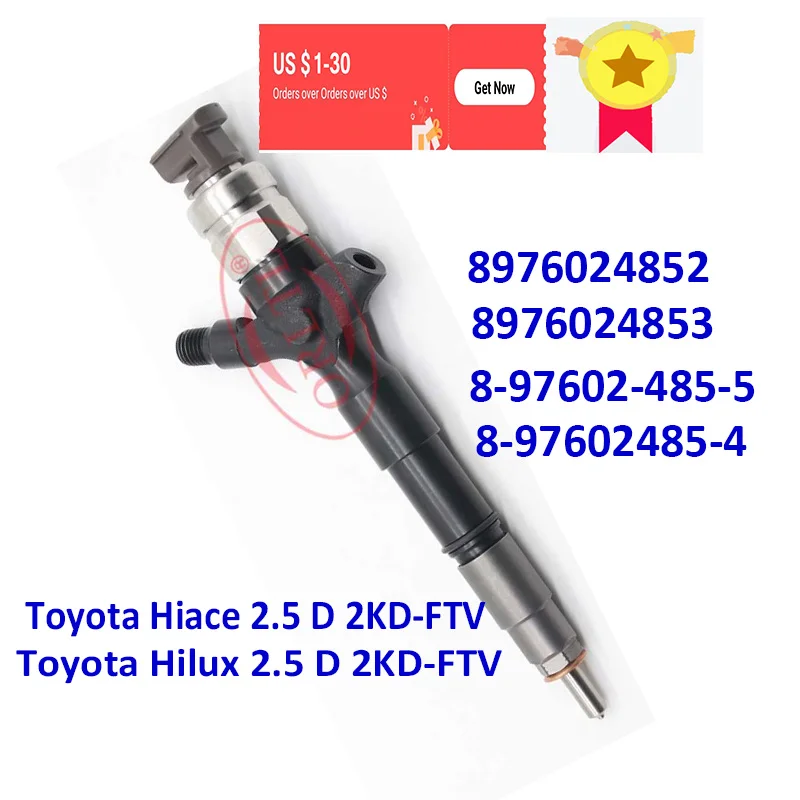 

ORLTL 8976024852 8976024853 Common Rail Diesel Injector 8-97602-485-5 8-97602485 for Toyota Hiace Hilux 2.5 D 2KD-FTV