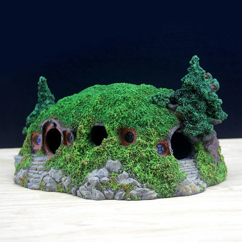 Resin Hobbit House Aquarium Rockery Ornament Fish Tank Landscaping Castle