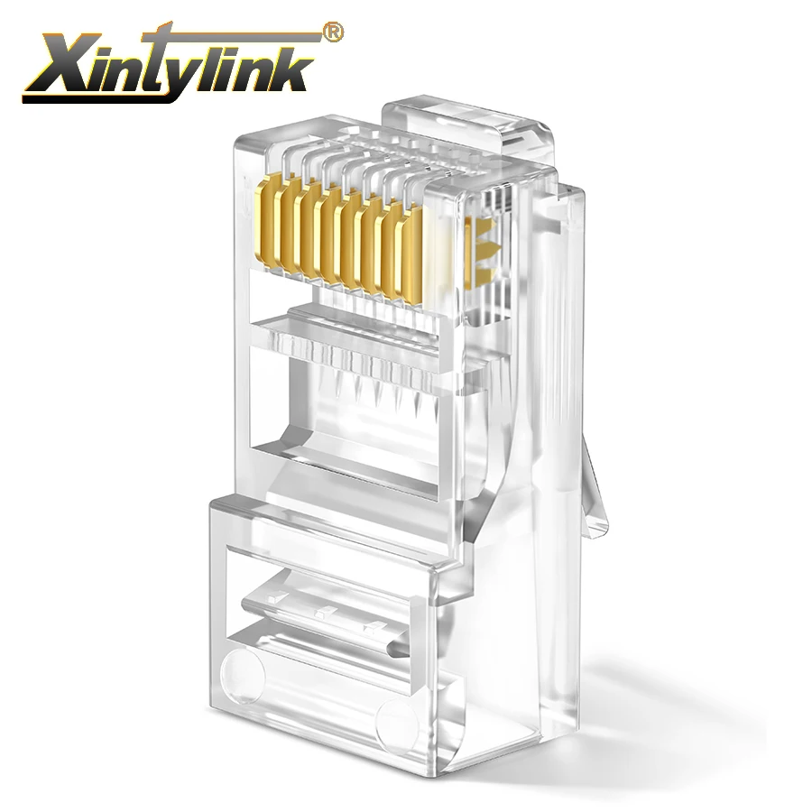 Xintylink rj45 cat6イーサネットケーブルrj 45プラグcat.6ネットワーク8p8cシールドなし端子utpモジュラーgild 6U 20/50/100個