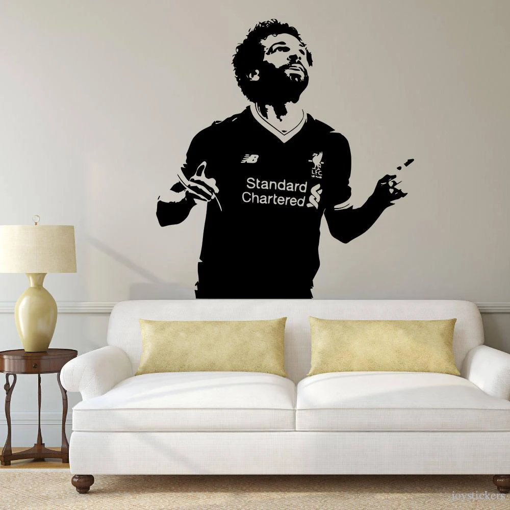 Wall Decal Mohamed Salah Footballer Vinyl Sticker Mural pool Soccer Wallpaper Home Decor Bedroom Art Poster 1280