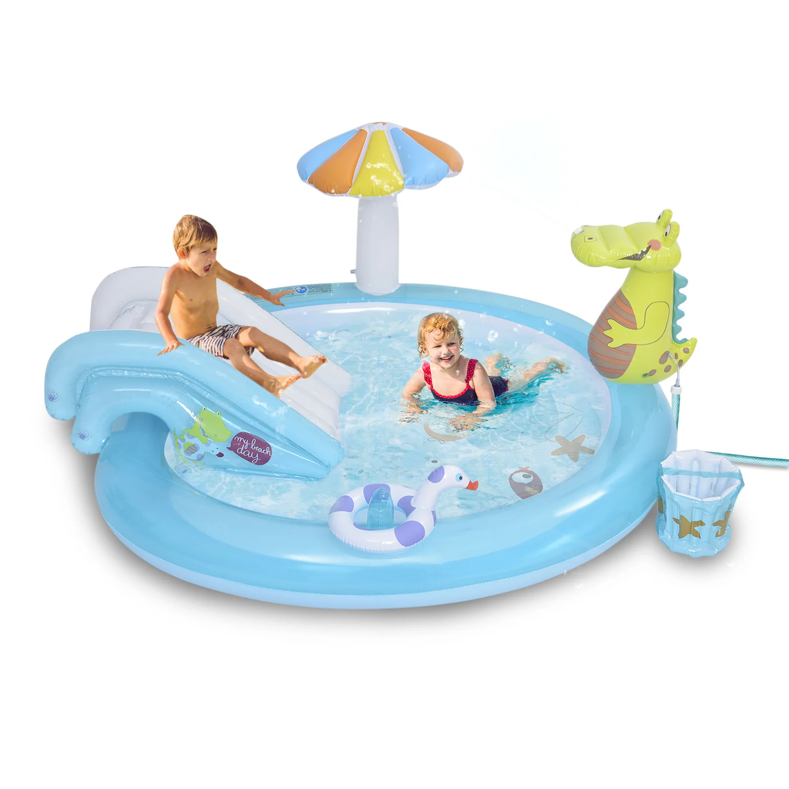 Iatable Pool Crocodile Water Slide Backyard Spray Water Swimming Pool Kids Play Center Home Water Sports Toys Children's Pool