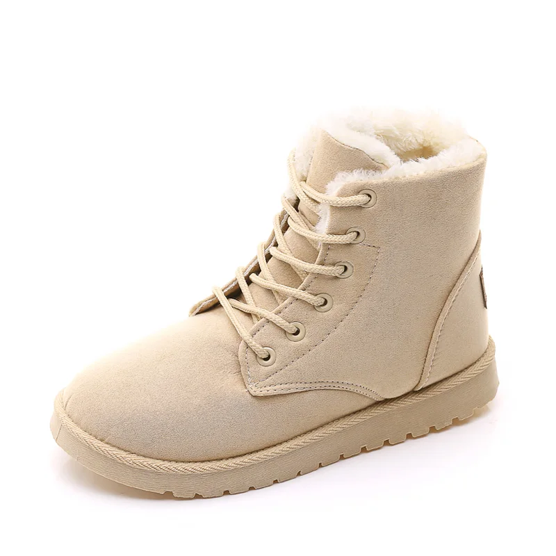 Women's Suede Ankle Boots All-match Cotton Shoes Winter Plus Velvet Snow Boots