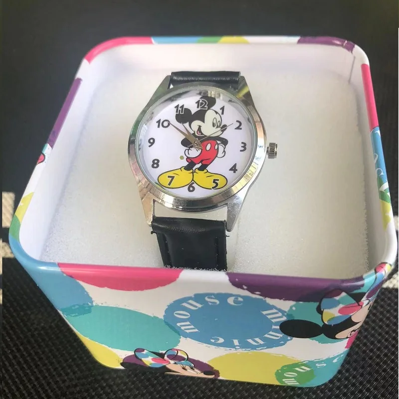 Disney Original Children Fashion Quartz Wristwatches Micky Minnie Mouse Cartoon Boy Girl Youth Student Kid Party Teenage  Clock