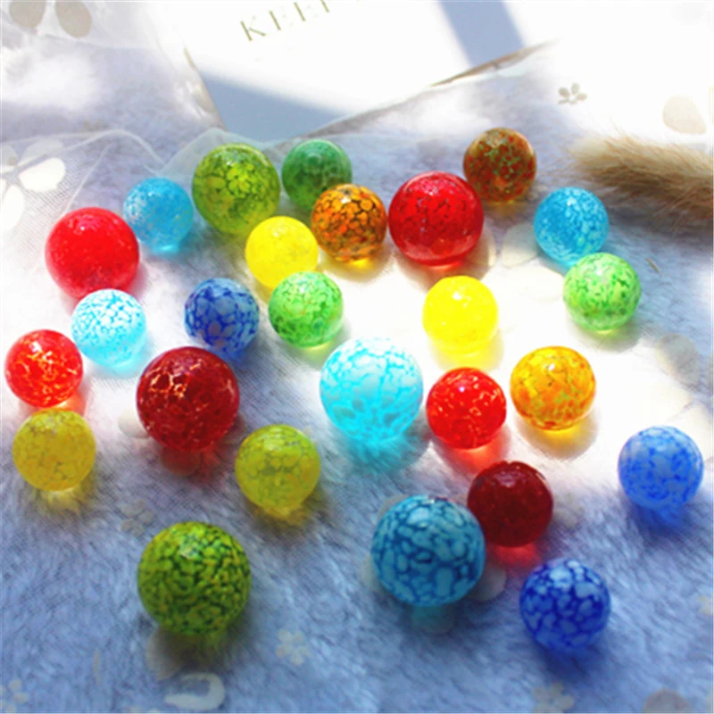 16Mm Pinkycolor Glass Ball Cream Cattle Small Marbles Pat Toys Parent- Child Beads Console Game Pinball Machine Bouncing Ball