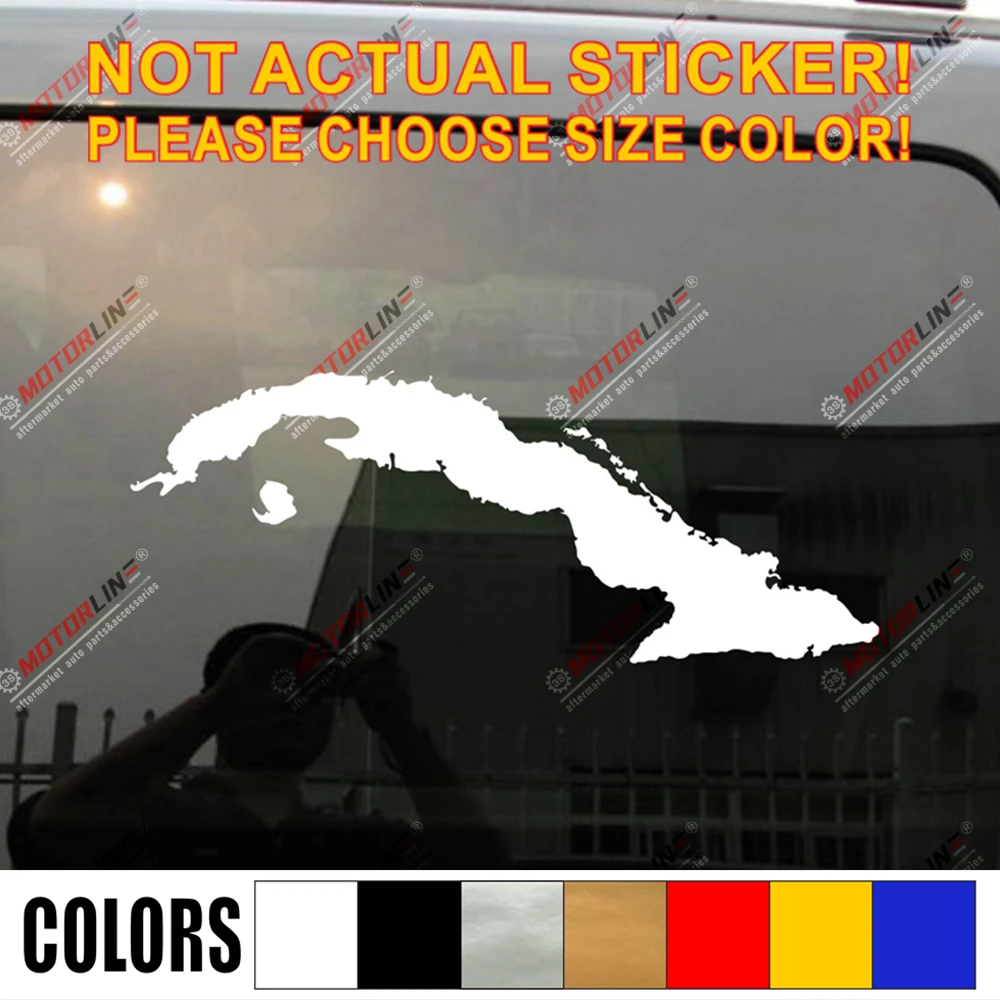

Map of Cuba Decal Sticker Car Vinyl die cut no background pick size color