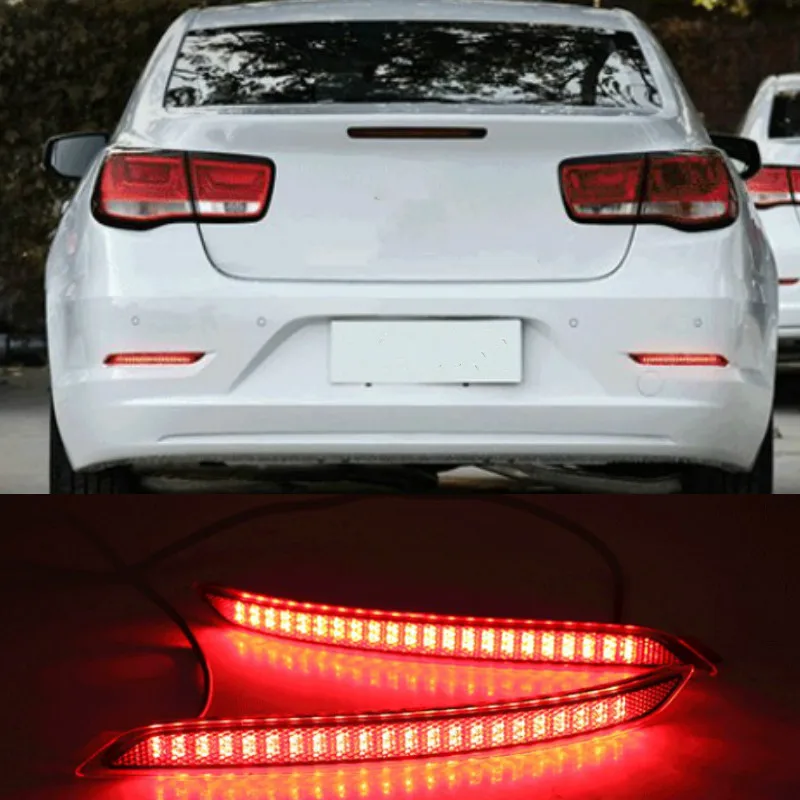 

2pcs For Chevrolet Malibu 2016-2018 Car Accessories LED Red Len Rear Bumper Reflector LED Stop Brake Tail Light Lamp