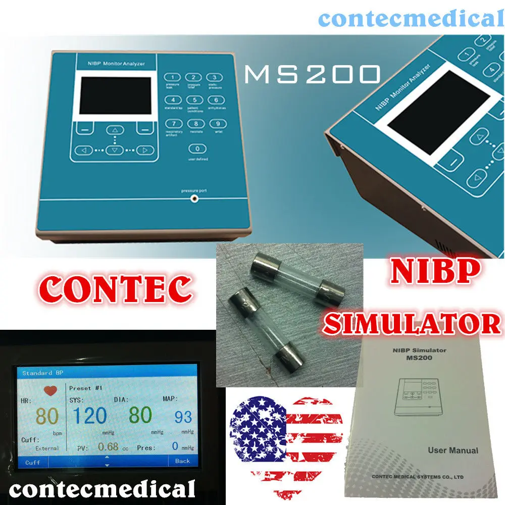 NIBP Simulator CONTEC MS200 Non-Invasive Blood Pressure simulation COLOR LCD,New