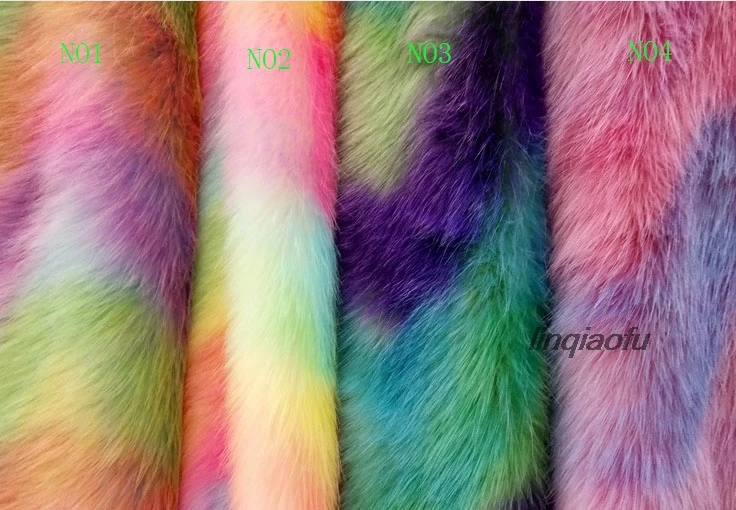 Imitation faux fur colorful long-haired fox fur autumn and winter color fox fur  Clothing fabric