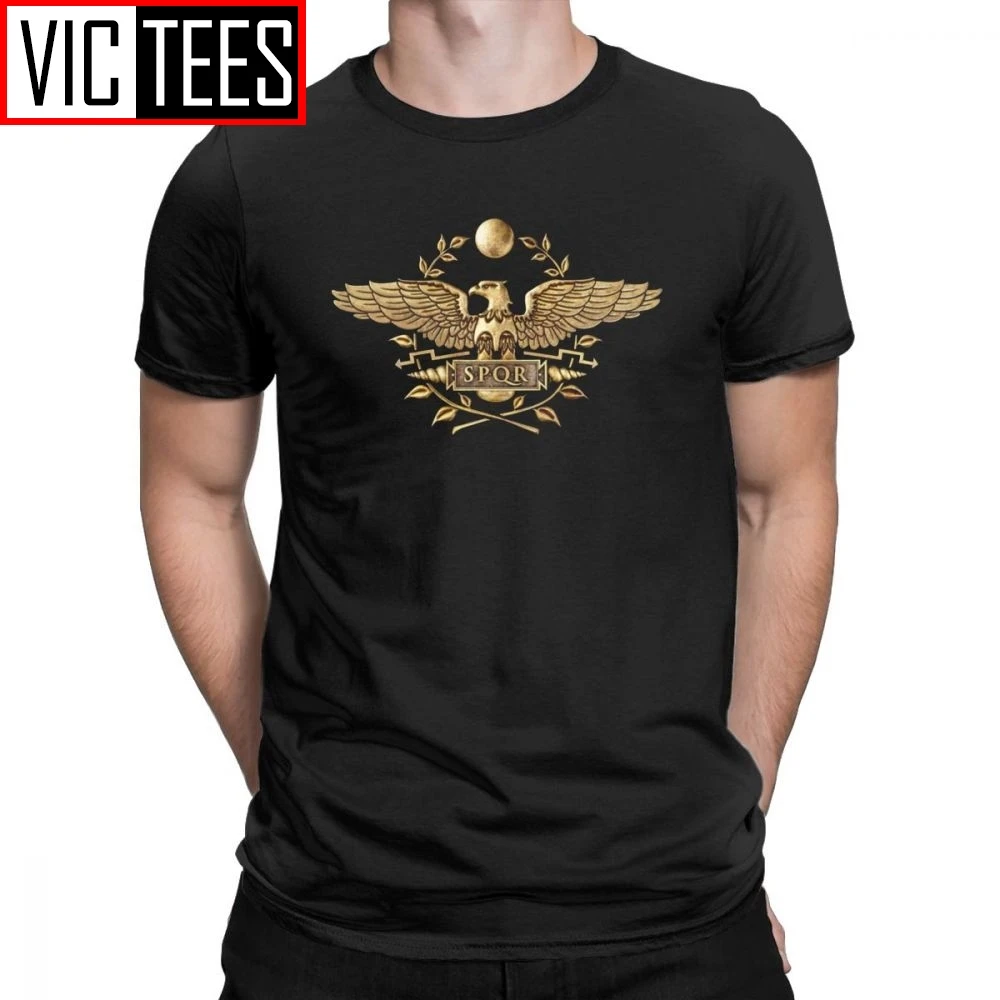 Men's Man T Shirts Spqr Eagle Percy Jackson Roma Funnyd Tees Clothes Pure Cotton Classic Fit T-Shirt