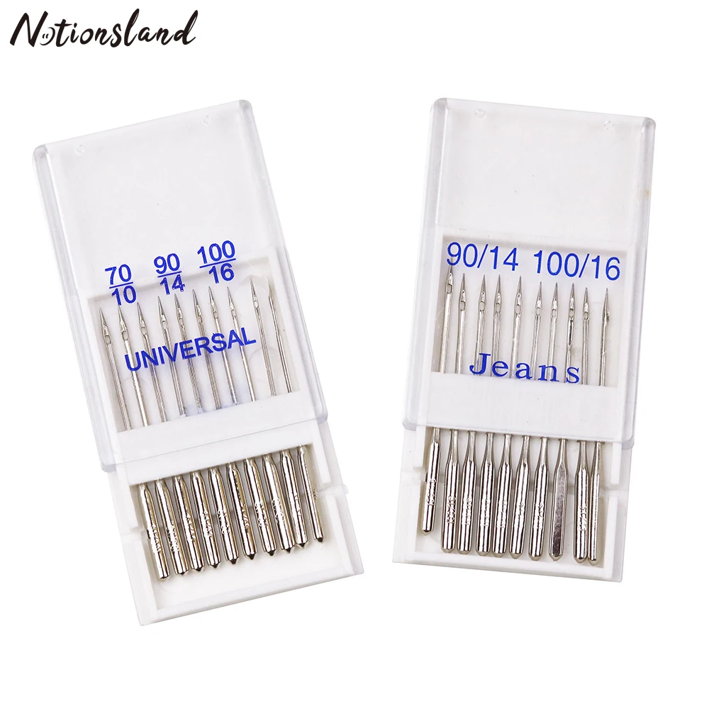 Home Sewing Machine Needles Ball Point Jeans&Universal 70/10 90/14 100/16 Sewing Accessory Tool