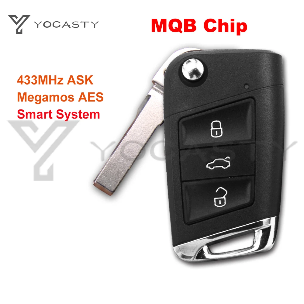 YOCASTY Smart Car Key Fob muslimbb muslimex/Q Megamos AES MQB Chip per Volkswagen Golf Mk7 Skoda Octavia Seat Leon