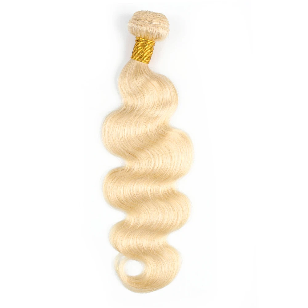 Kisshair #613 blonde hair bundle 3 pcs body wave Brazilian human hair pre-colored bleach blonde extensions