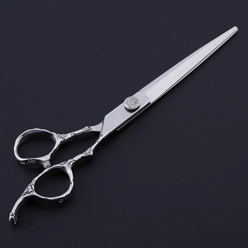 Professional Japan 440c Stainless Steel 7 Inch Plum Handle Cut Hair Scissors Barber Cutting Make Up Shears Hairdressing Scissors