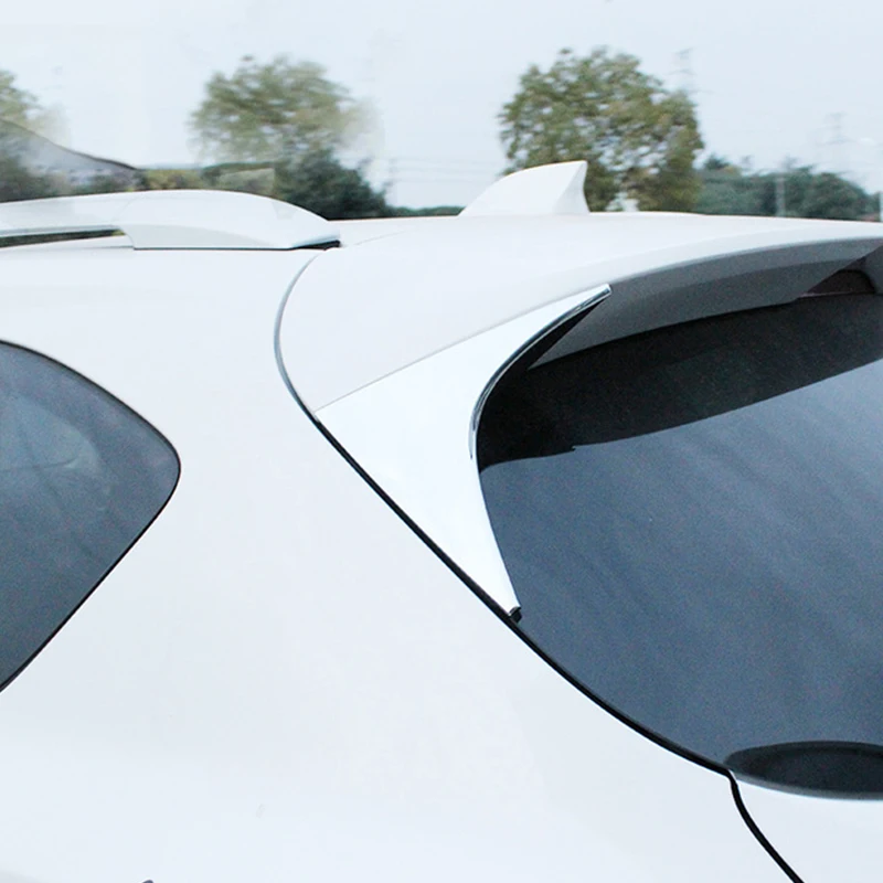 For Mazda CX-5 2012/13/14/15/16 ABS Chrome Rear Window Spoiler Side Wing Bevel sticker Cover Trim Car styling Accessories 2pcs