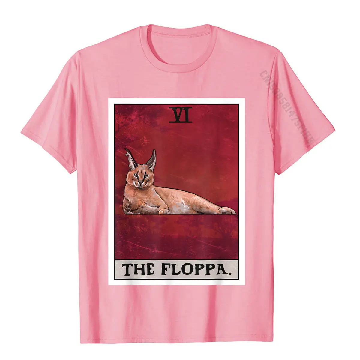 The Floppa Caracal Cat Tarot Card Funny Meme T-Shirt Cotton Tops Shirt Comfortable Popular Fashionable T Shirt