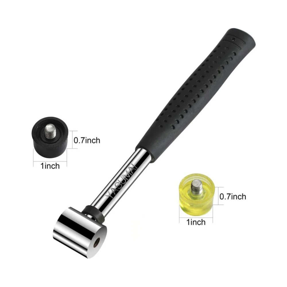 Home Improvement Tool 25mm Dual Head Nylon Rubber Hammer Jewelers Metal Mallet High Hardness Jewelry Making Tool