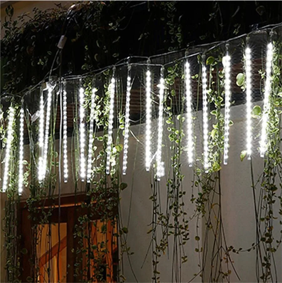 30/50CM Outdoor Waterproof Meteor Shower Rain Light Outdside LED String Light Christmas Snow Falling Raindrop Icicle Light