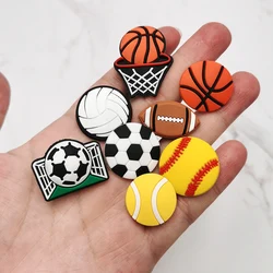 Accesorios para zapatos de estilo deportivo, hebilla de PVC para zapatos, decoración de baloncesto, Rugby, fútbol, voleibol, zuecos, alfileres superiores, regalo