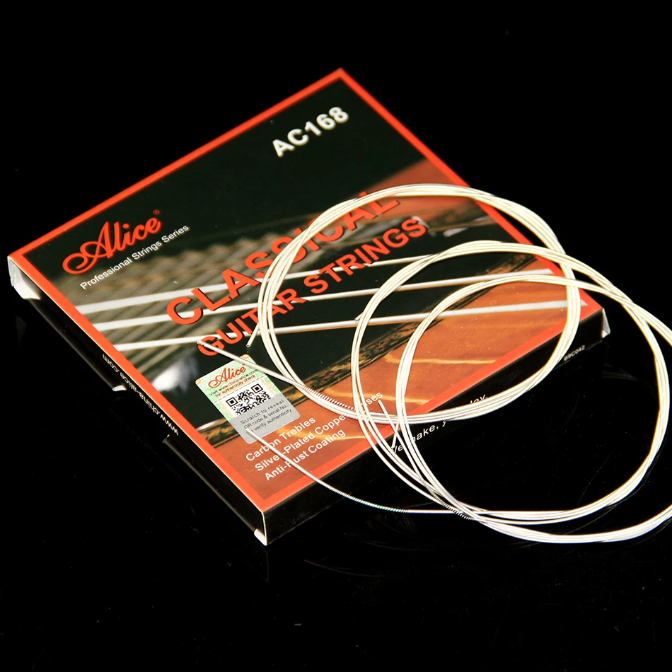 Guitar accessories Alice AC168 Classical Guitar String Set Carbon Plain String Sliver Plated Copper Winding Anti-Rust Coating