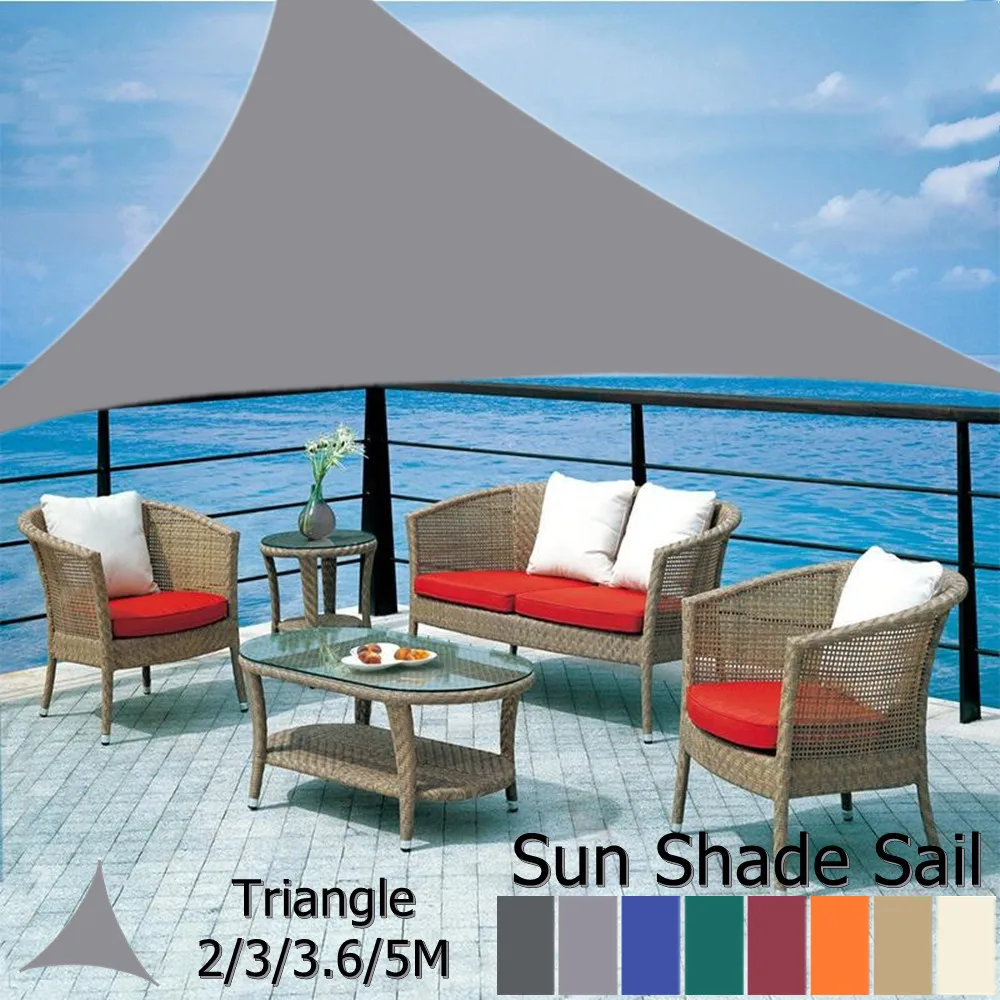 Waterproof Triangle Shade Sail Outdoor Canopy Garden Patio Pool  Sun Shelter Sunscreen Anti-ultraviolet Awning Various Colors