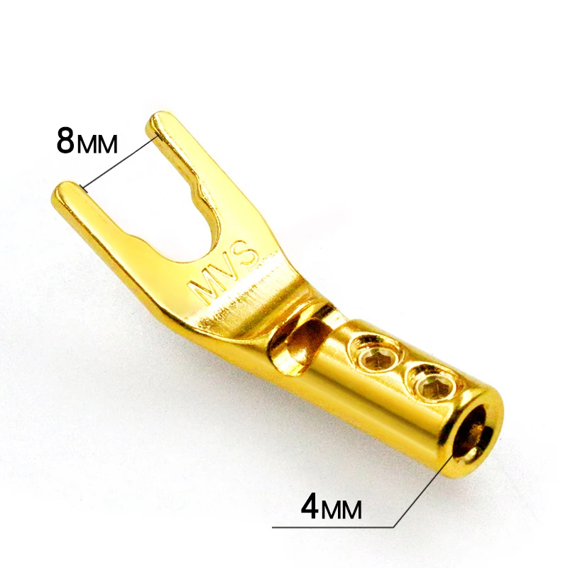 DIYLIVE MVS miedź rodowane audio u-type wtyczka zasilania wzmacniacz wtyczka przewód głośnikowy złącze y-free spawanie