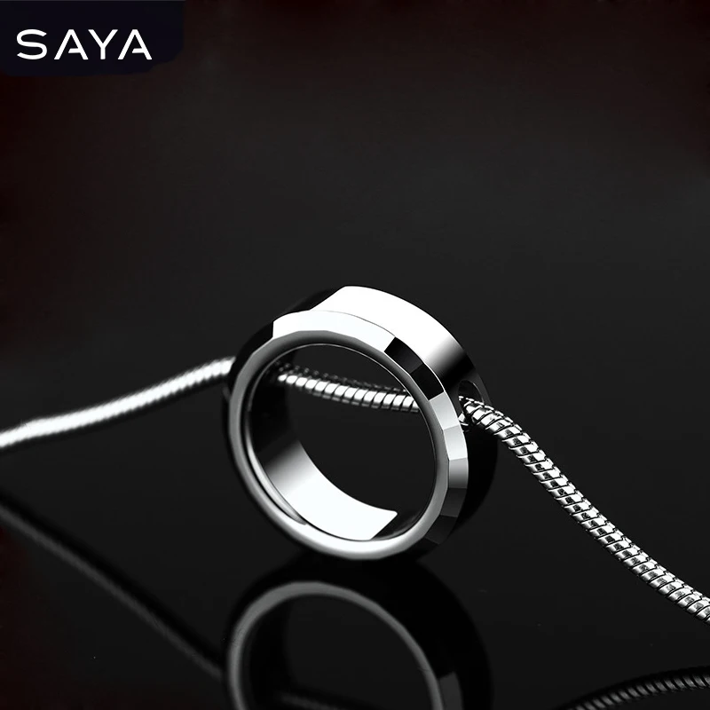 Round Pendant  With 1.5mm Titanuim Steel Chain Necklace for Couples  Jewelry, Engraving