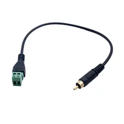 10pcs Phono RCA Male Plug to AV Screw Terminal Audio/Video Speaker Wire Connector Solderless Adapter Cable 33cm