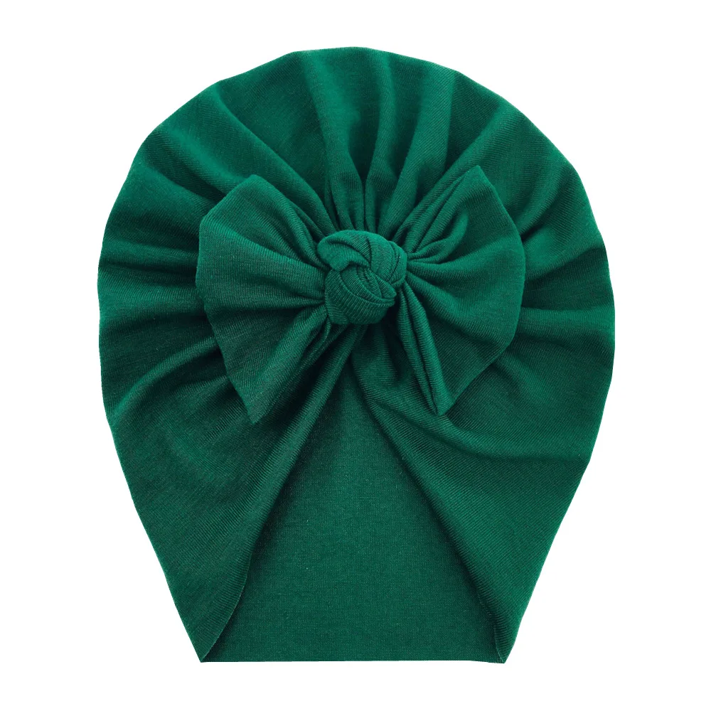 Gorro grueso de algodón para recién nacido, turbante con lazo suave, gorros sólidos, accesorios para Baby Shower, invierno, novedad de 2020, 20 Uds./lote