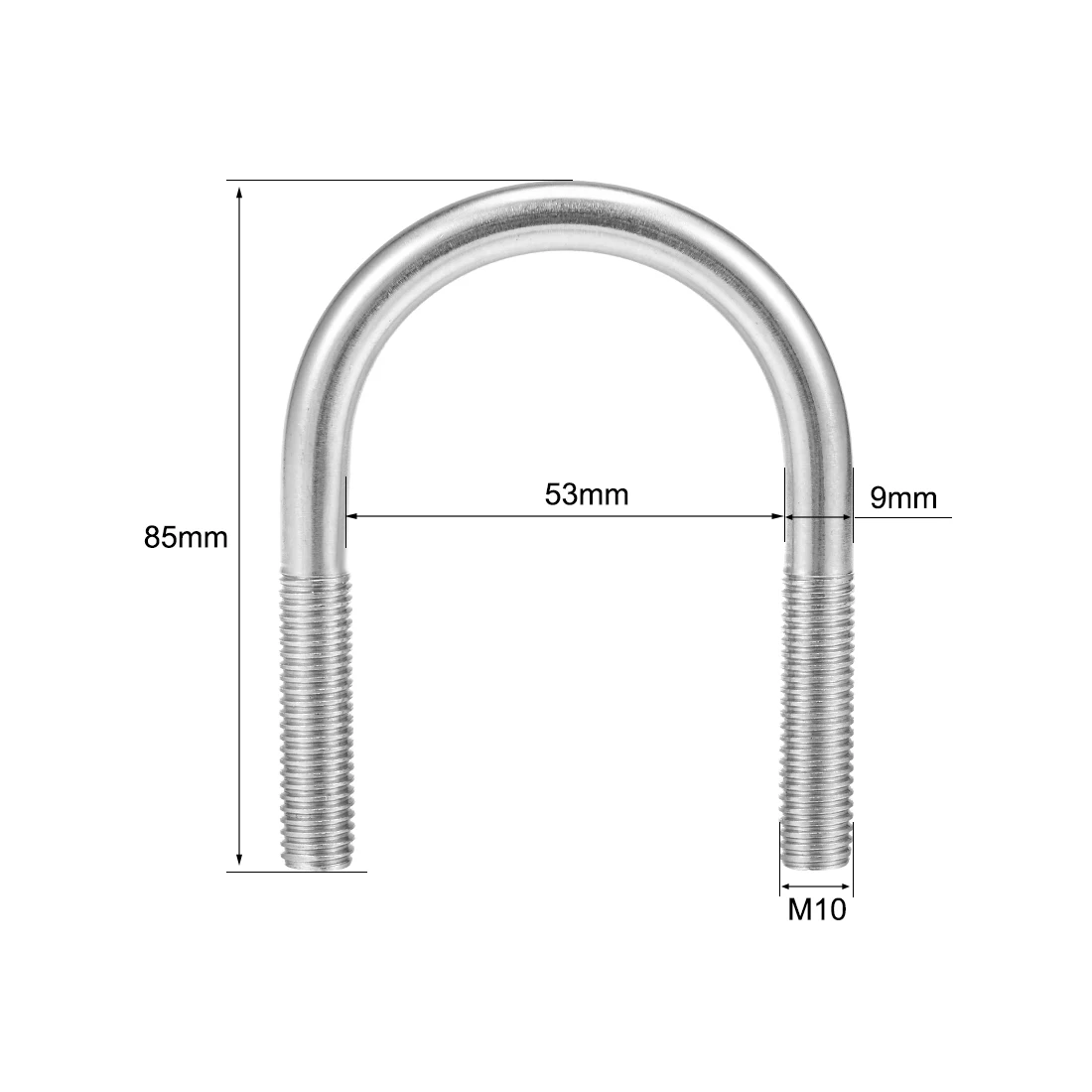 

uxcell 2pcs M10 304 Stainless Steel U-Bolt Fastener for 51mm Pipe Diameter