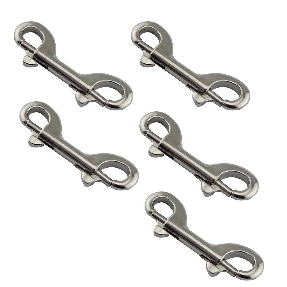 

5PCS Stainless Steel 316 Sucha Diving Double End Bolt Snap Hook Clips 90mm 100mm 115mm Boat Hardware Double Ended Bolt Snap