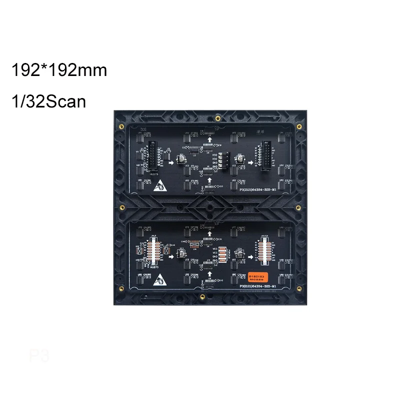 P3 Indoor LED module 192 * 192mm 64*64 Pixels 3 in 1 RGB Full Color SMD  LED Display Modules.LED panel 1/32scan HUB75E