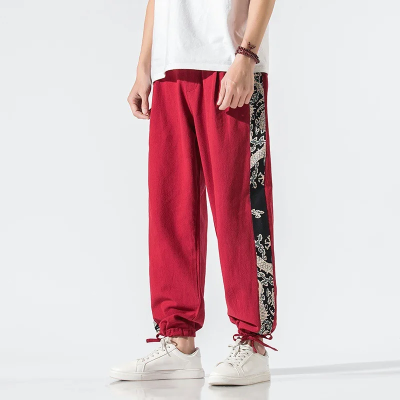 

Traditional Chinese Clothing For Men Harem Pants Male Baggy Chinese Style Harem Trouser Men Autumn Cotton Linen Pants Black