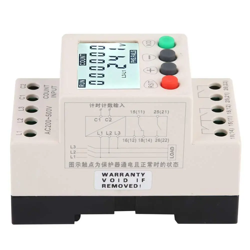 High Precision Under Over Voltage Protector 3 Phase Voltage Monitoring Sequence Protection Relay Electric Measuring Instrument