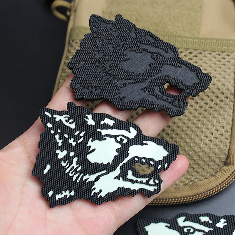 Canis Lupus Tactical Reflective Nylon Wolf Animal Patch Unity Endurance Loyalty Badge for Clothes And Backpack Decoration