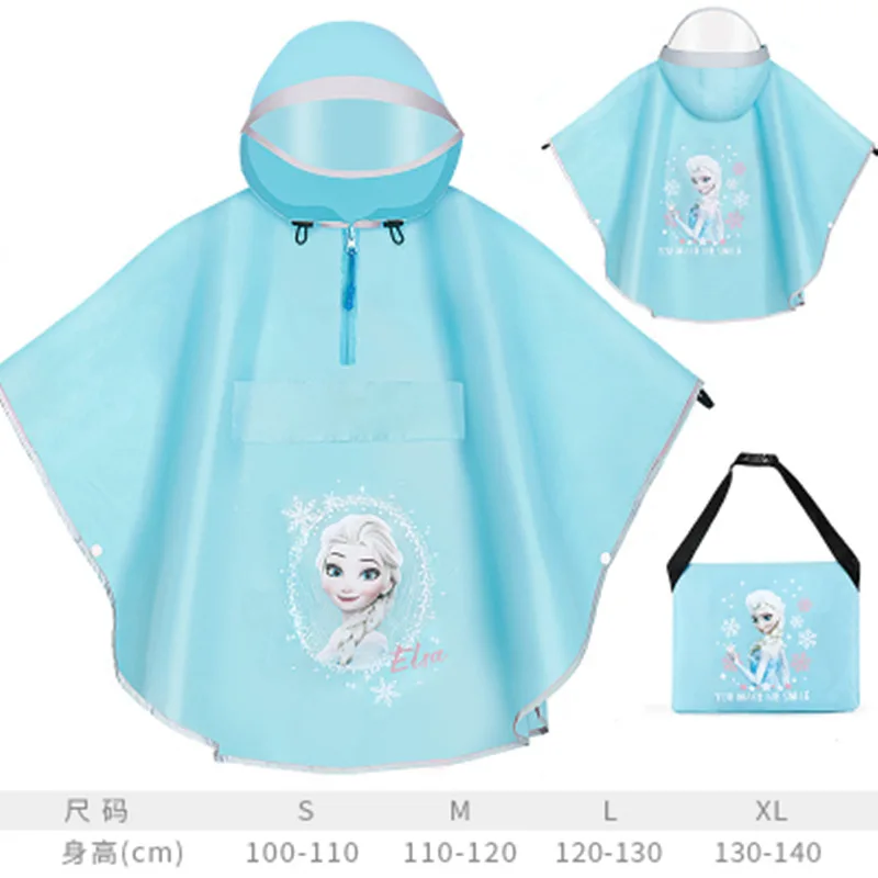 Disney frozen Kids Raincoat  Oxford cloth girl raincoat Children Cartoon Poncho Single-person Boys Girls Poncho