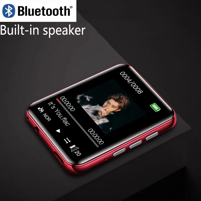 Metal Bluetooth MP3 player e-book radio recording Mini Full Screen built-in speaker Walkman video playback