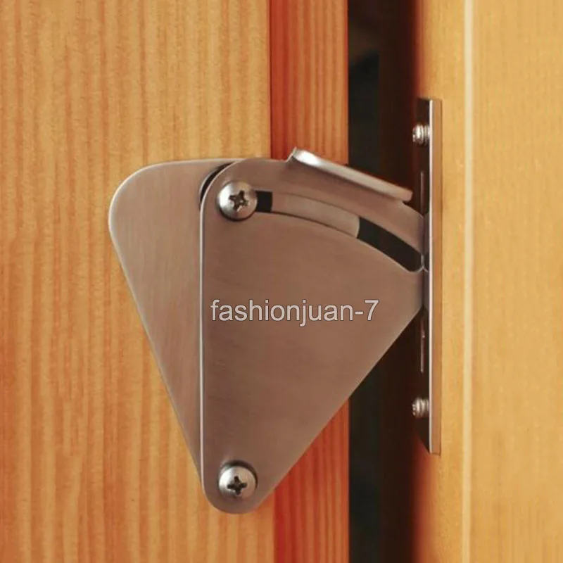 Brand New 2Pieces Stainless Steel Door Latch Sliding Door Lock for Sliding Barn Wood Door Gate Silver Tone