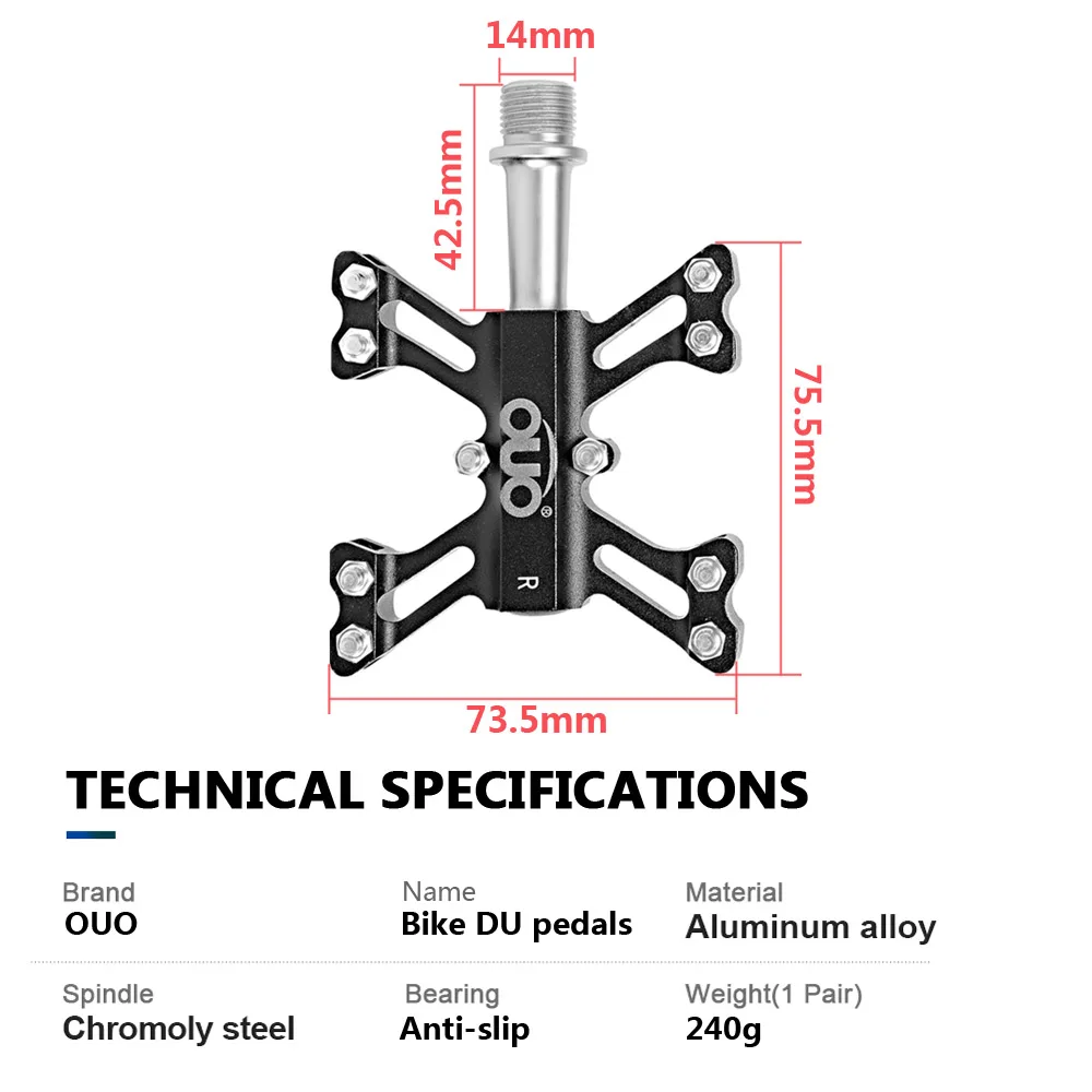 OUO Bicycle Pedals Ultralight Mtb Automatic Pedals Aluminum Road Bike Cleats Anti-slip Cycl Bicycl Accessori Bike Footrest Light