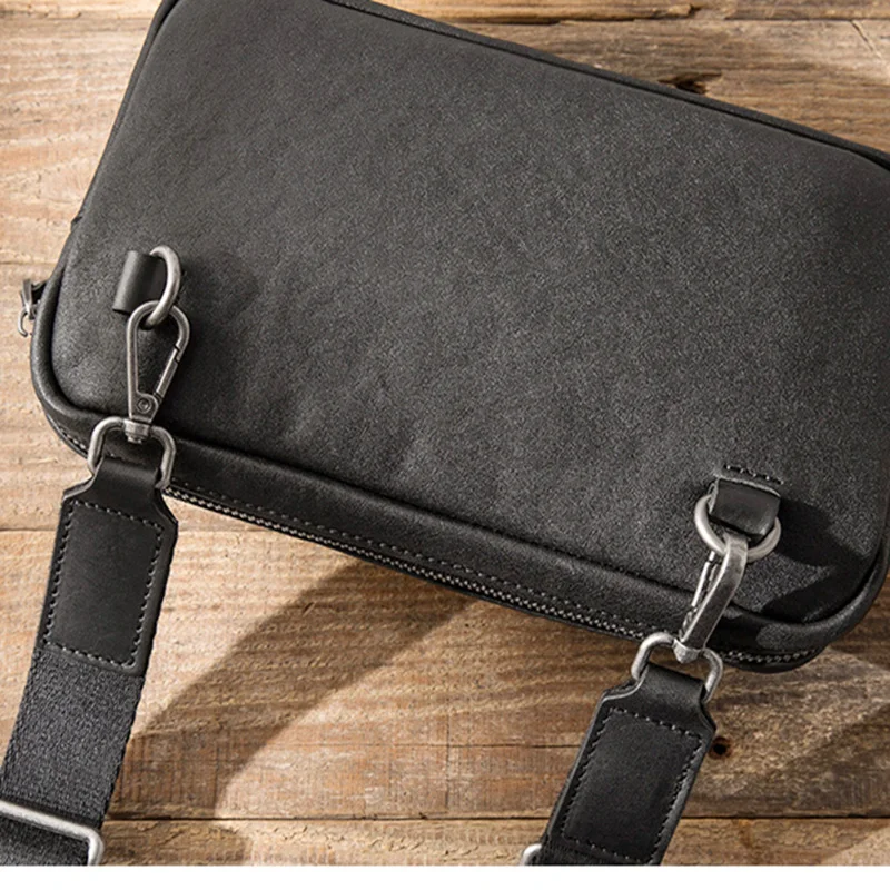 Imagem -04 - Aetoo-bolsa Masculina com Tendência em Couro Bolsa Multifuncional para Cabeça Bolsa de Ombro de Grande Capacidade Bolsa Casual Pequena