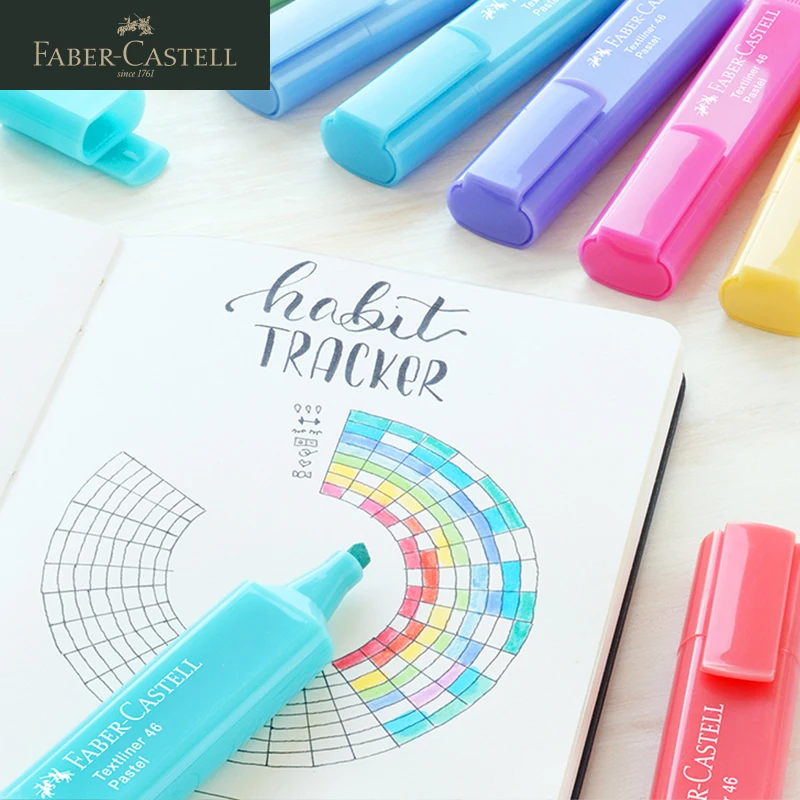 

FABER CASTELL Fluorescent Candy Color Highlighter Pen Textliner Pastel Fluorescent Marker Pen Marking Stationery Supplies 154863