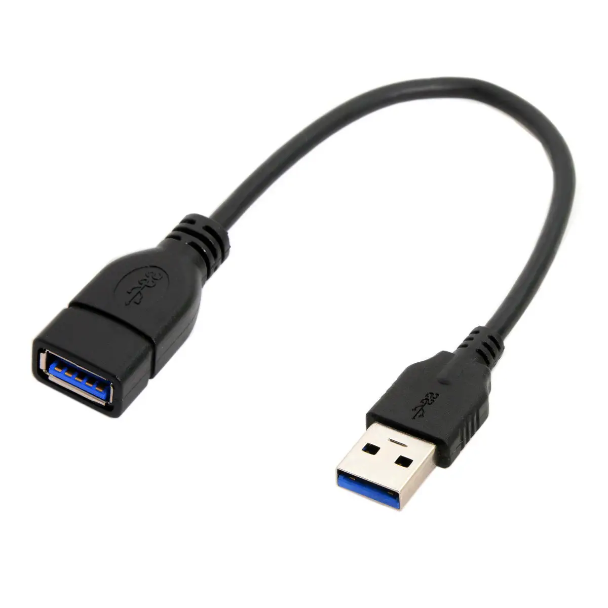 90 Degree Right & Left Elbow Super High Speed USB 3.0 Male To Female Cable Extension 15cm