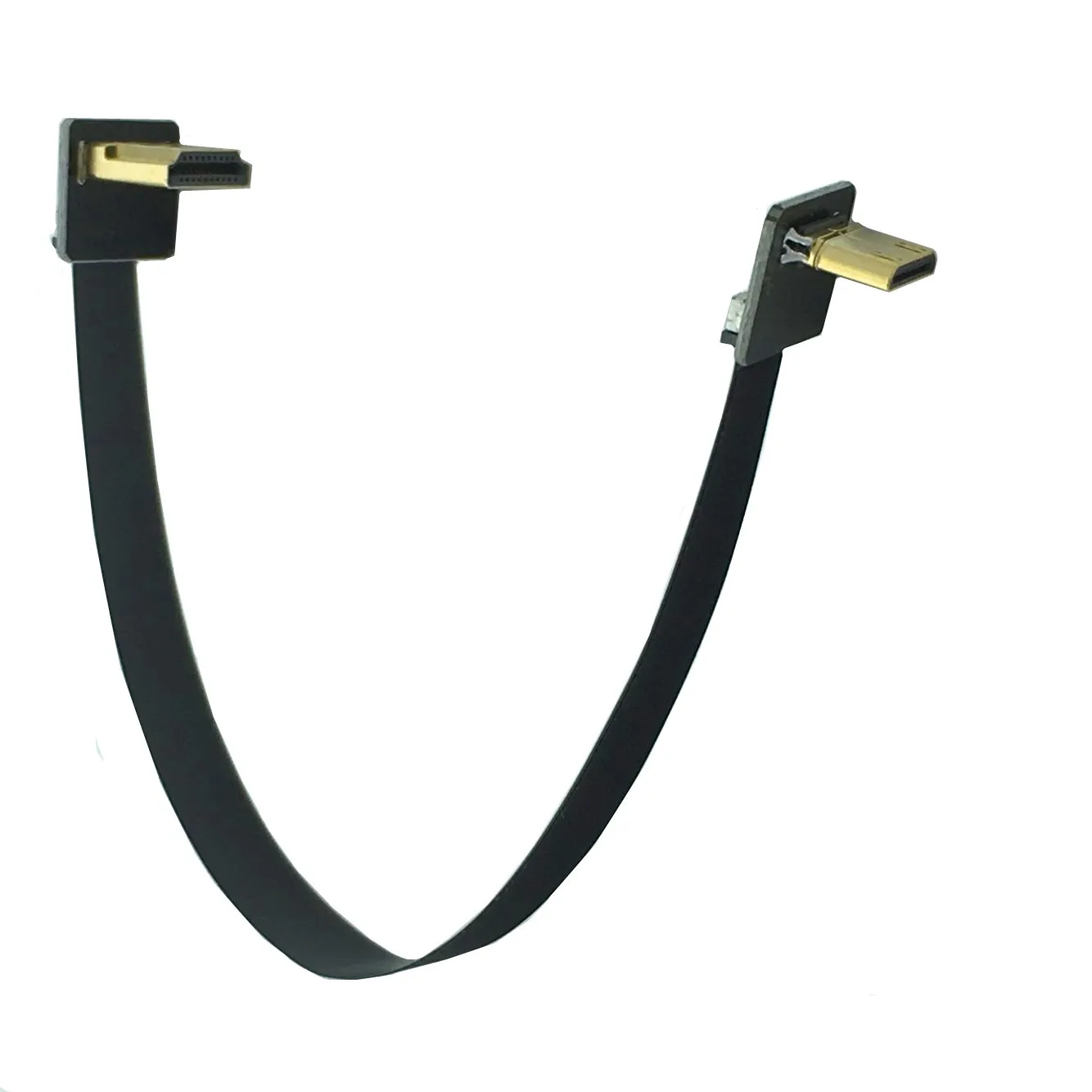 FPV HDMI-compatible Up Angled to Mini HDMI-compatible Up Angled 90 Degree FPC Flat Cable for Multicopter Aerial Photography 20cm