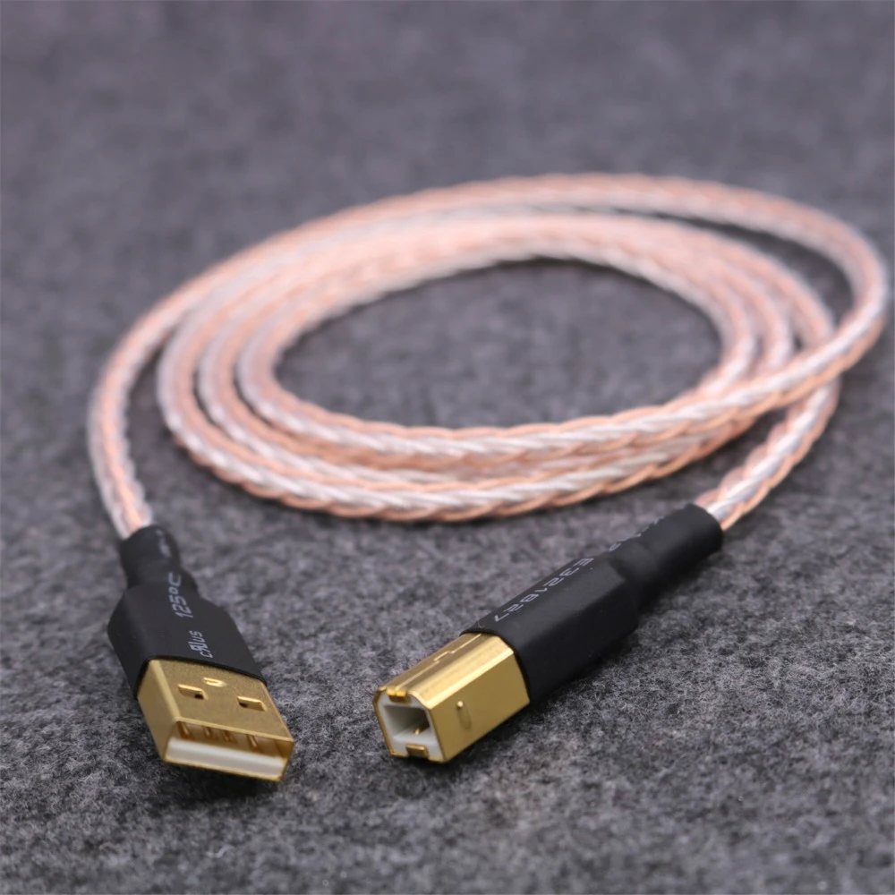 Hifi USB cables DIY OCC 7N Copper Silver OFC copper conductor DAC to USB audio digital cable