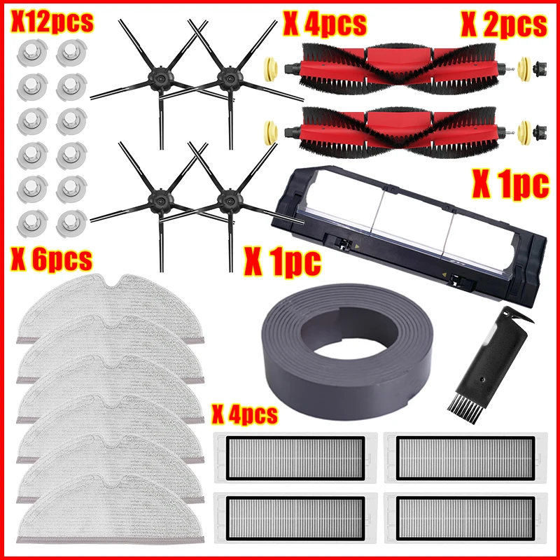 HEPA filtr boczny główny szczotka Mop tkaniny dla Xiaomi Roborock S50 S51 S55 S5 Max S6 S6 S6 S6 czysty S6 E25 E35 odkurzacz części