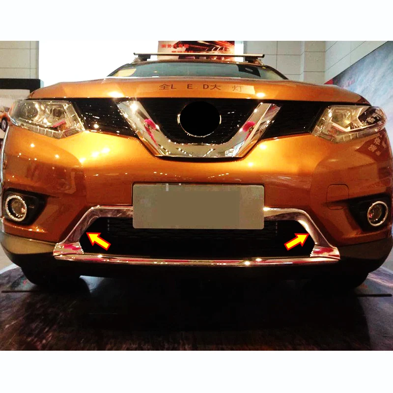 ABS Chrome For Nissan X-Trail Rogue T32 2014 2015 2016 Bumper Front Lower  Grille Grill Air  Cover Trims Styling Car Accessories