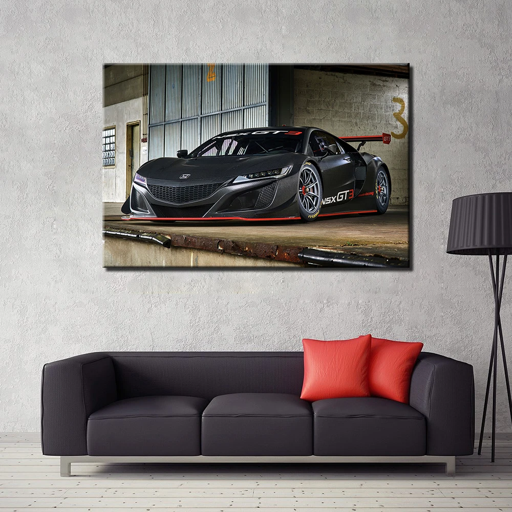 Honda NSX GT3 Supercar Poster Unframed Canvas Painting Wall Art Pictures Print For Living Room Home Decor