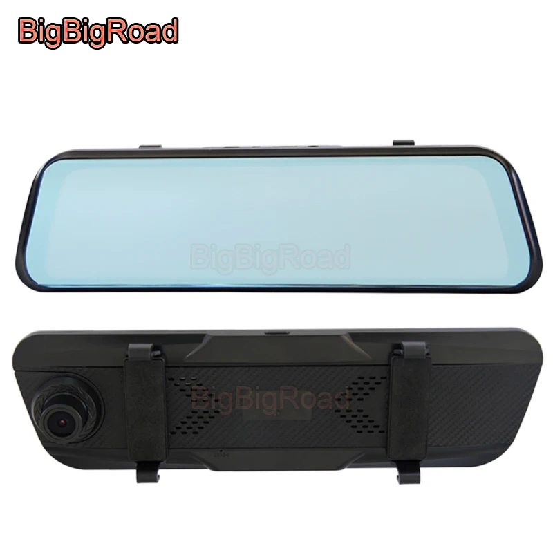 BigBigRoad Car DVR Dash Cam IPS Screen Stream RearView Mirror For Volkswagen Tiguan L T-Cross Cross Santana Touran Bora T-ROC CC